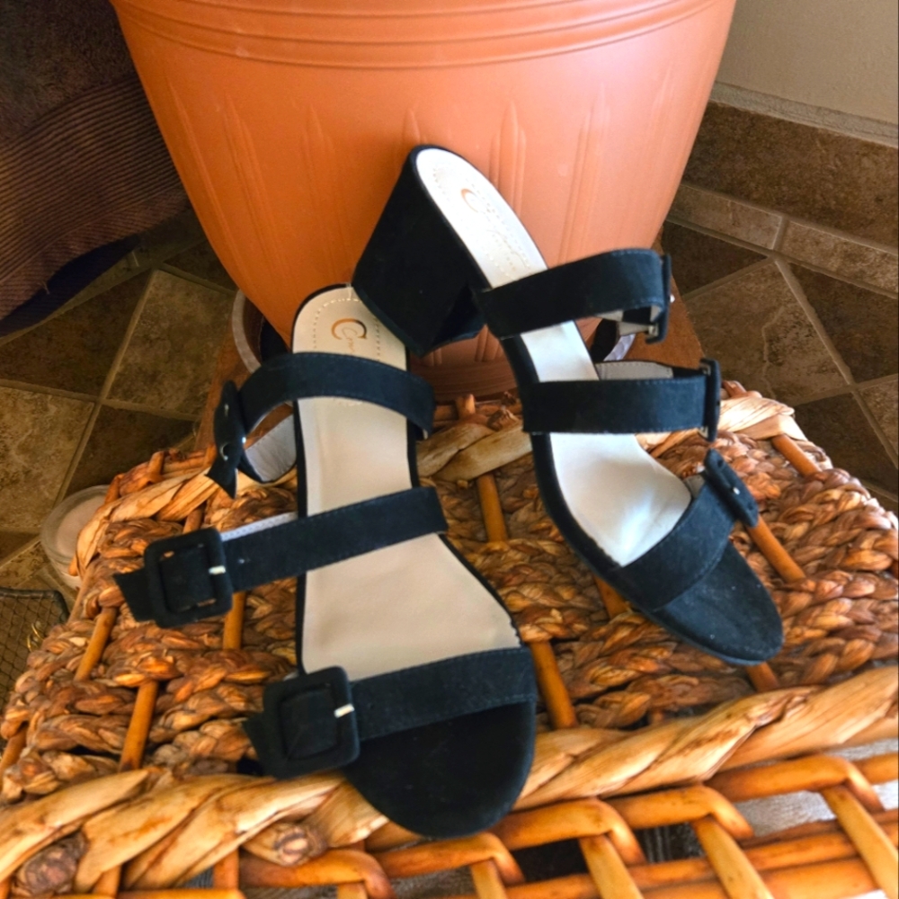 Black Strappy Sandals NWT Size 7 1/2 . Never Worn..only Tried On.